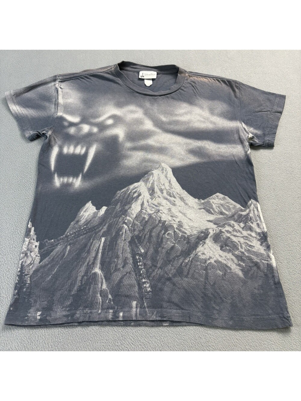 Disney Parks Expedition Everest All Over Print AOP T Shirt Size Small Gray